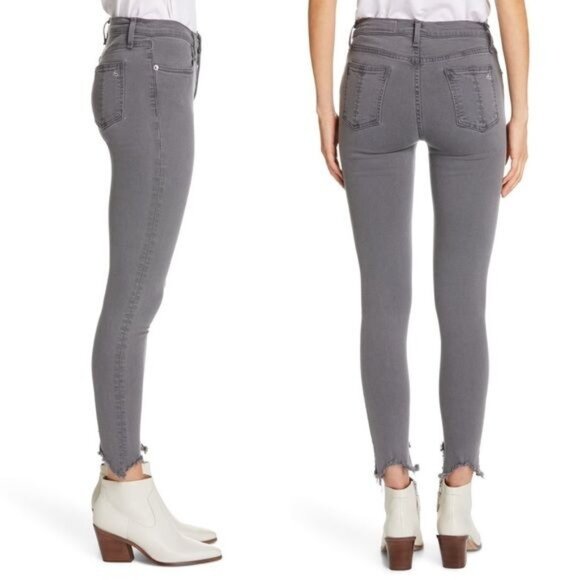rag & bone Cate Shark Bite Hem Ankle Skinny Jeans Size 24 Alma Gray Mid-rise - Picture 4 of 10